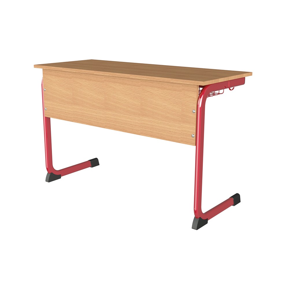 A-03/2-EFR Flora előlapos, füzettartó rácsos 2sz. tanuló asztal