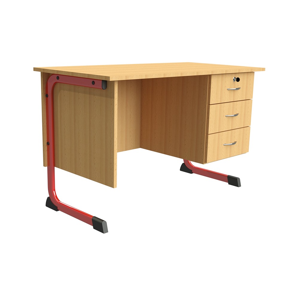 TA-07-03 Flora háromfiókos tanári asztal