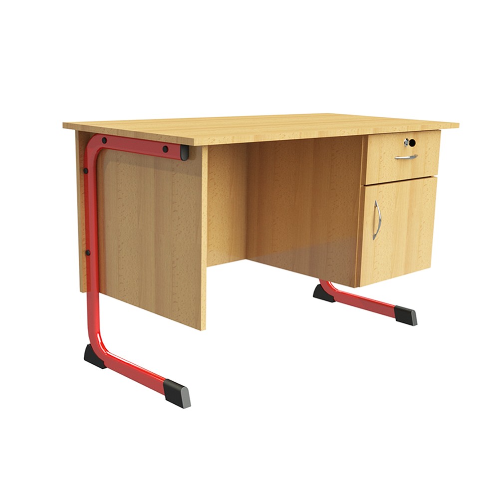 TA-18-03 Flora oldalszekrényes, fiókos tanári asztal