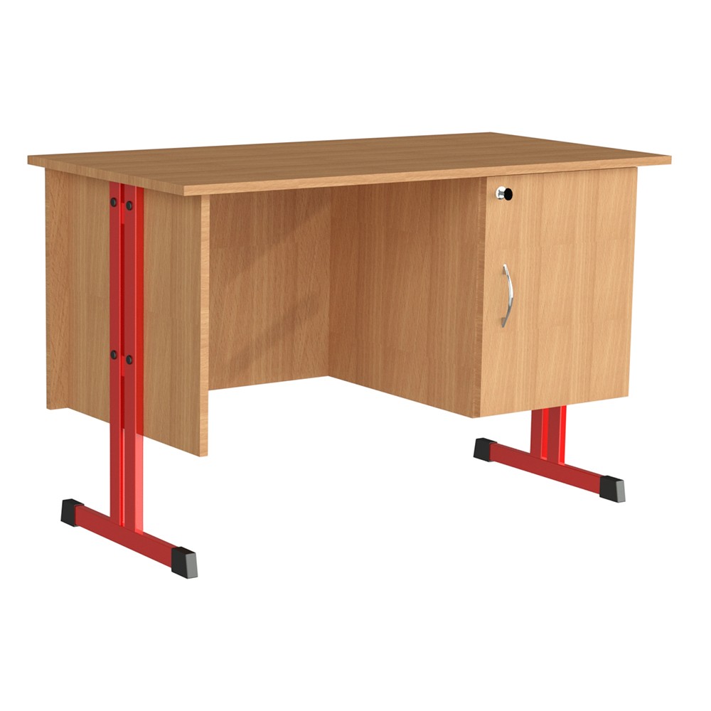 TA-17-05 Oldalszekrényes fémlábas tanári asztal