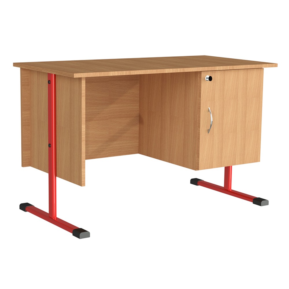 TA-17-11 Madrid oldalszekrényes fémlábas tanári asztal