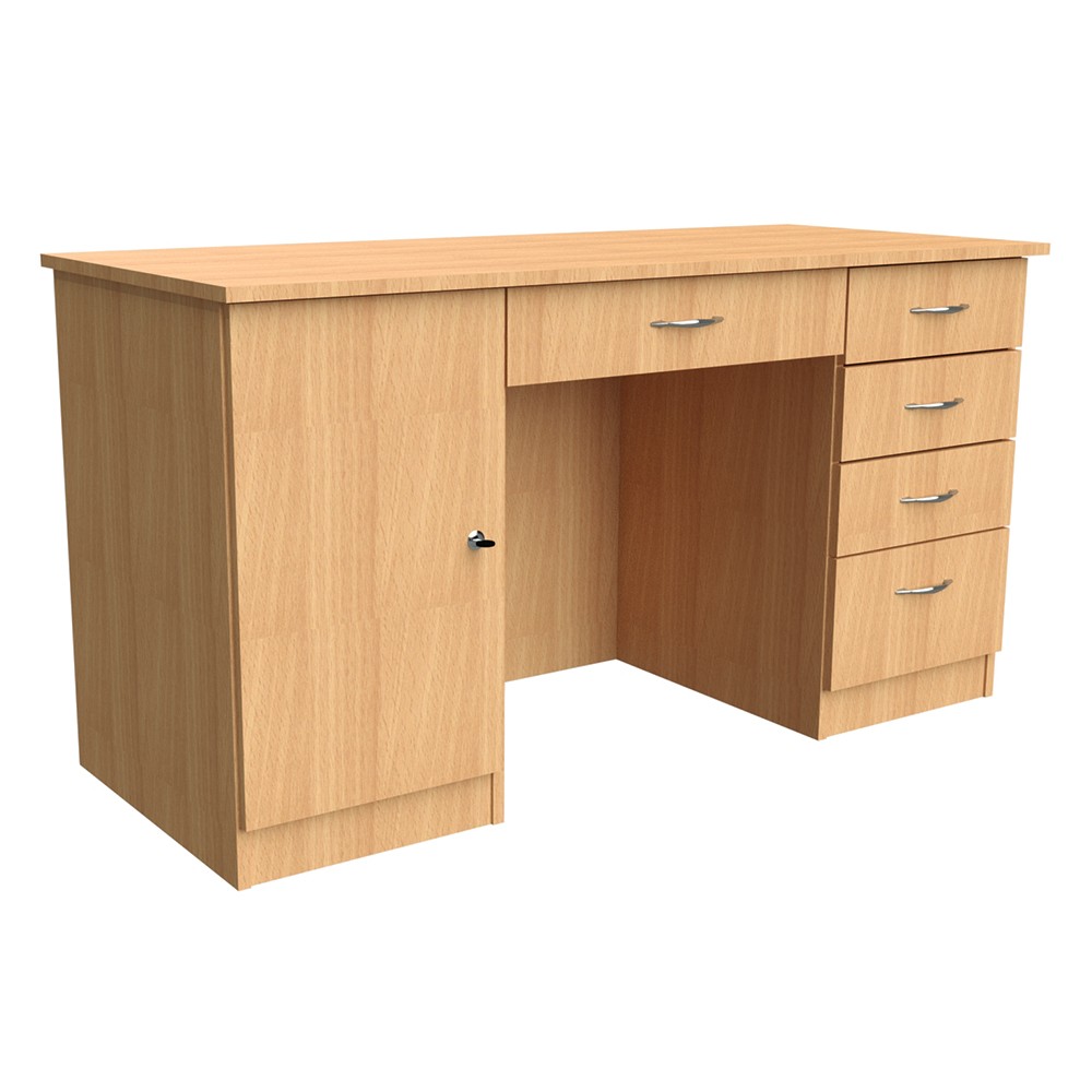 TA-10 Oldalszekrényes, fiókos tanári asztal