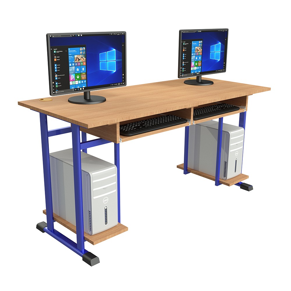 SZA-08-2 Síkovál csővázas kétszemélyes számítógép asztal