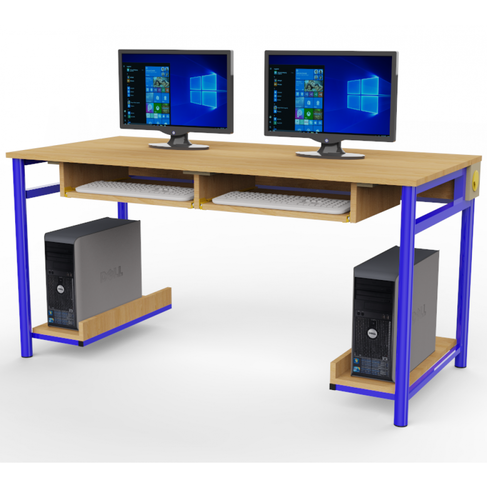 SZA-07-2 Kábelcsatornás kétszemélyes számítógép asztal