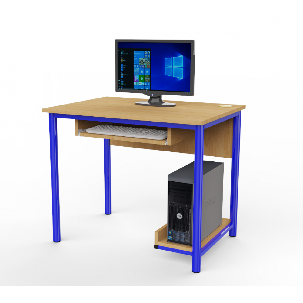 SZA-09-1E Csővázas előlapos, egyszemélyes számítógép asztal